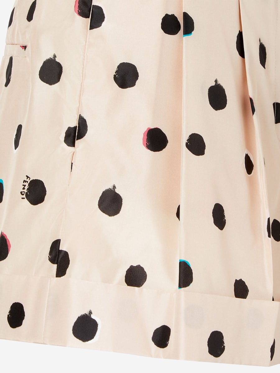Fendi PANTALONI CORTI IN TAFFETÀ CON MOTIVO FALENA DOTS, view 3