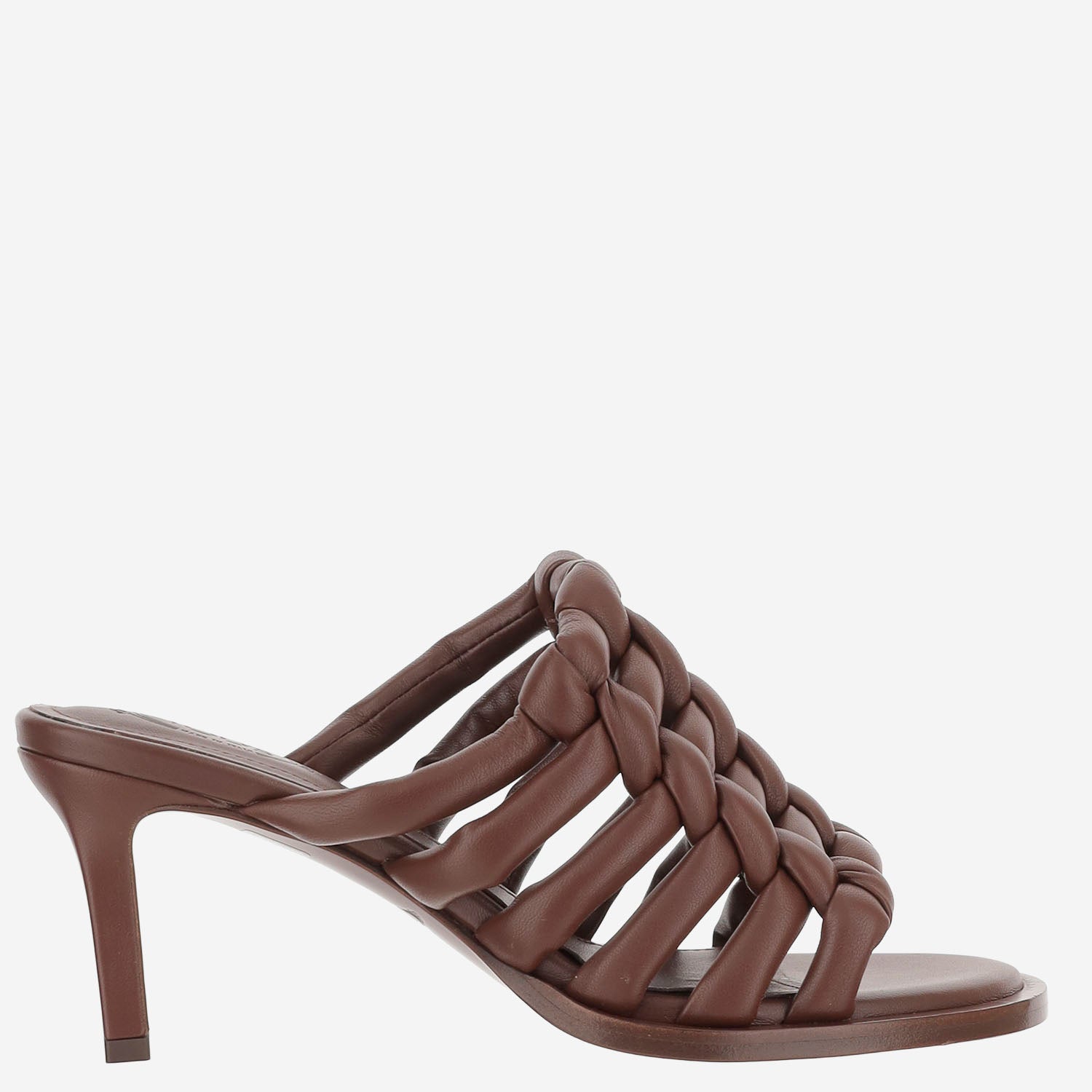 Tod's SANDALI IN PELLE INTRECCIATA CON TACCO MEDIO