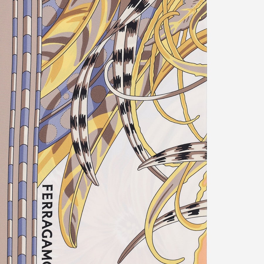 Ferragamo FOULARD IN SETA CON STAMPA Rooster, view 3