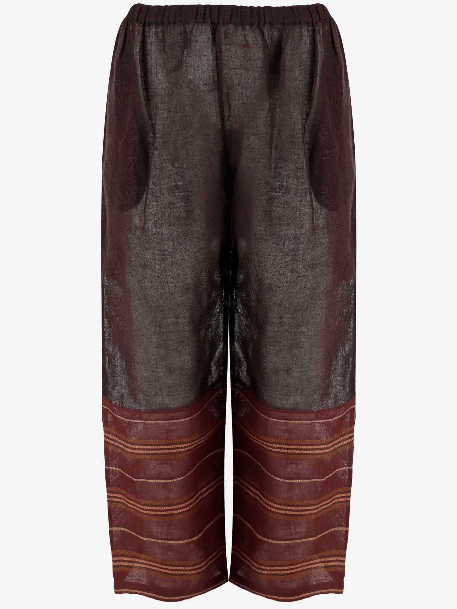 Tory Burch PANTALONI IN LINO CON DETTAGLI A CONTRASTO