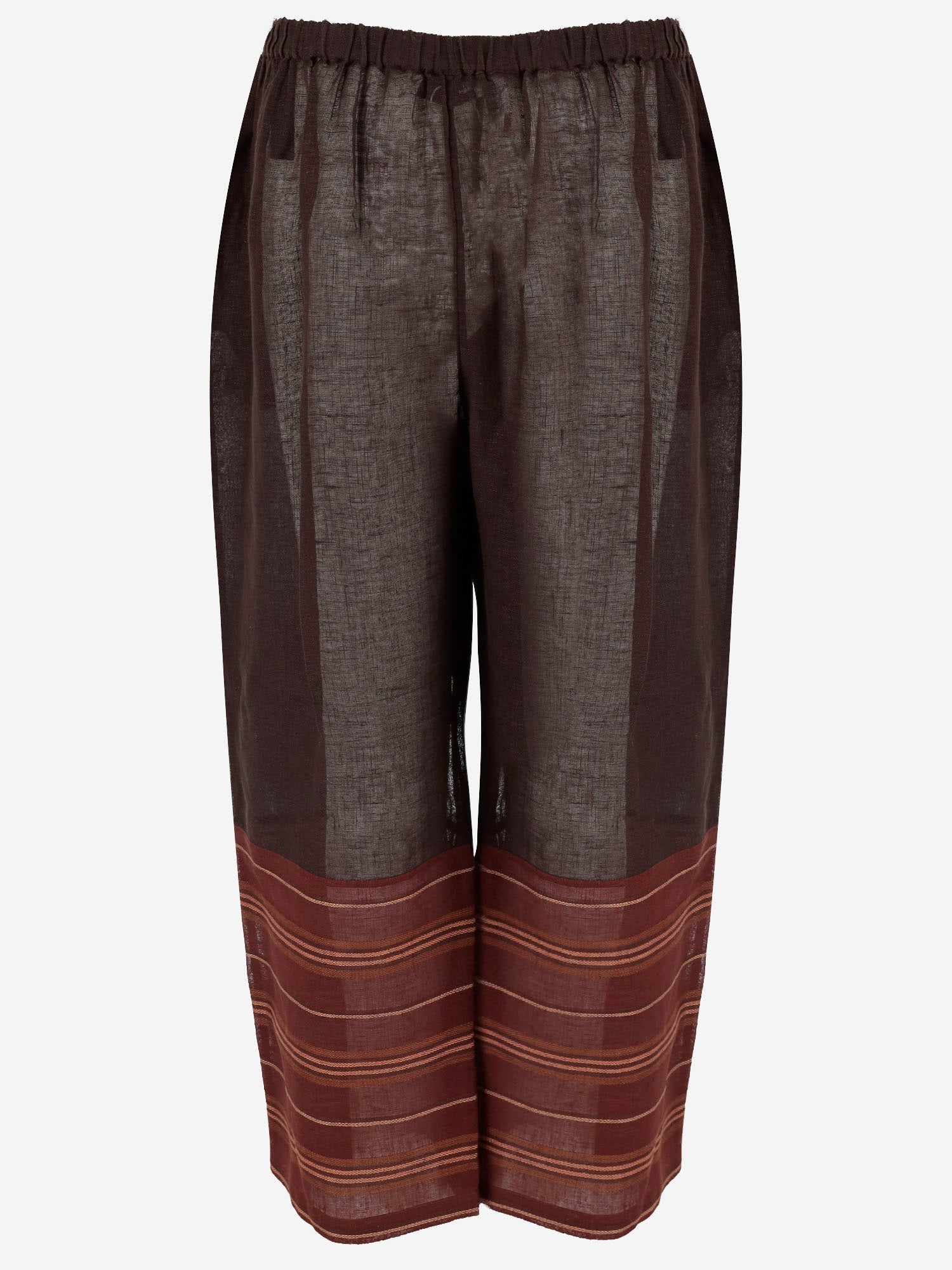 Tory Burch PANTALONI IN LINO CON DETTAGLI A CONTRASTO, view 2