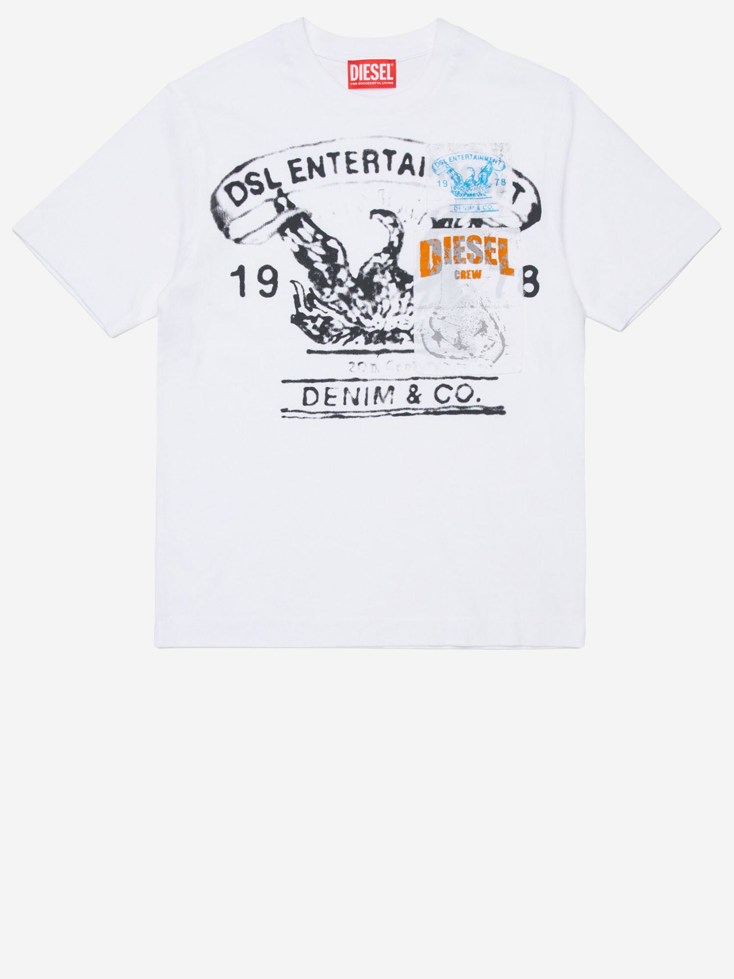 DIESEL KIDS T-SHIRT TDERSIM OVER IN COTONE CON LOGO
