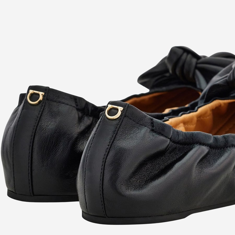 Ferragamo BALLERINE IN NAPPA CON FIOCCO, view 4