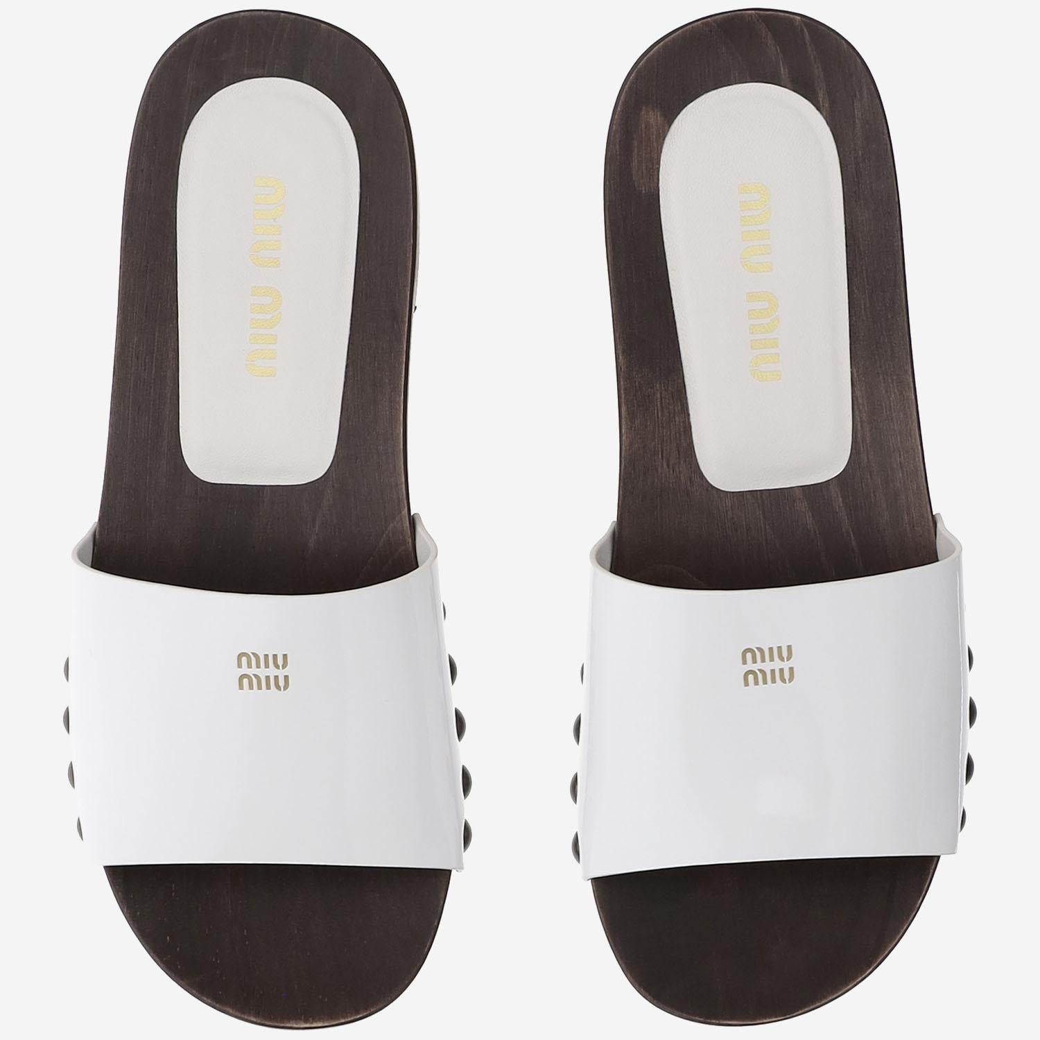 Miu Miu SANDALI IN PELLE CON LOGO, view 2
