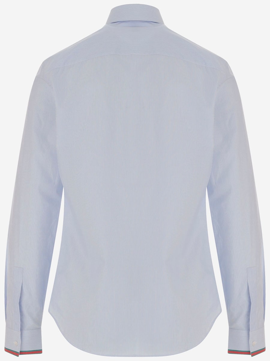 Gucci CAMICIA IN COTONE A RIGHE CON WEB, view 2