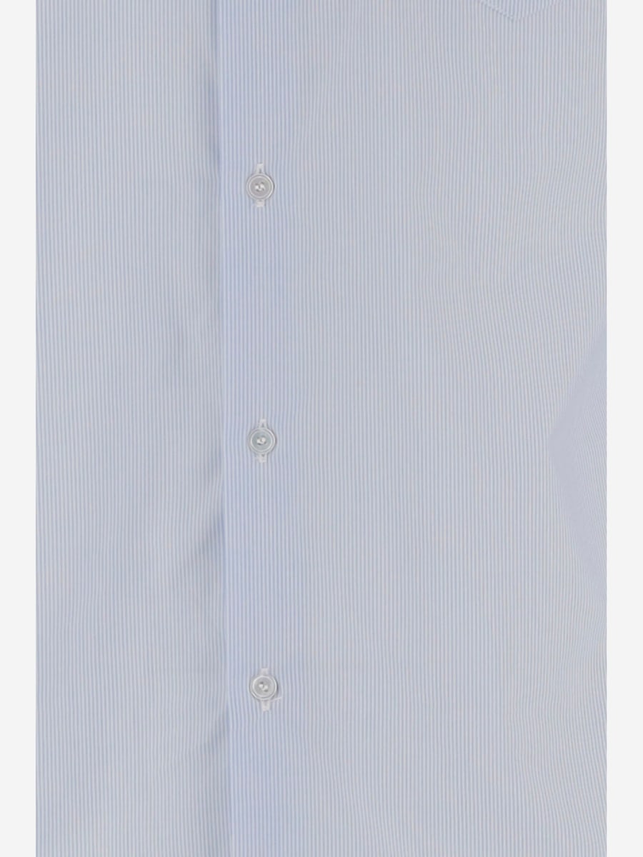 Gucci CAMICIA IN COTONE A RIGHE CON WEB, view 3