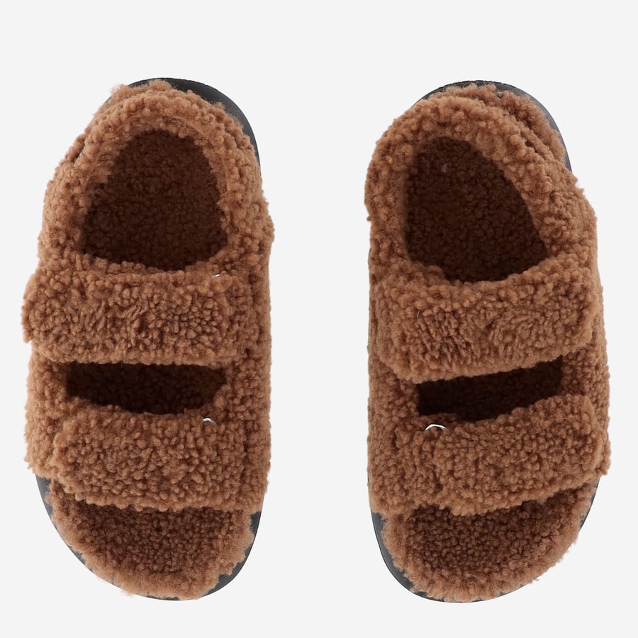 MOON BOOT SANDALI IN SHEARLING CON SUOLA SPESSA, view 2