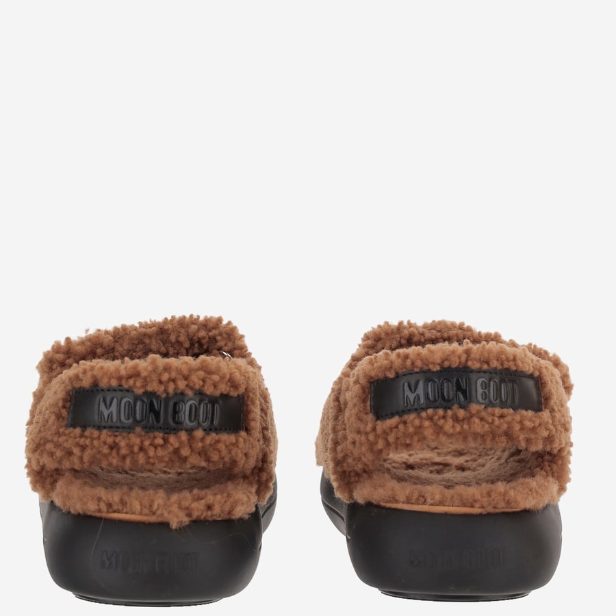 MOON BOOT SANDALI IN SHEARLING CON SUOLA SPESSA, view 4