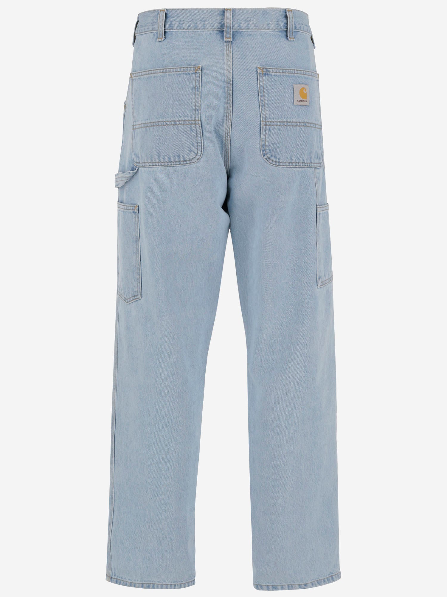 Carhartt WIP JEANS IN DENIM DI COTONE CON LOGO, view 2
