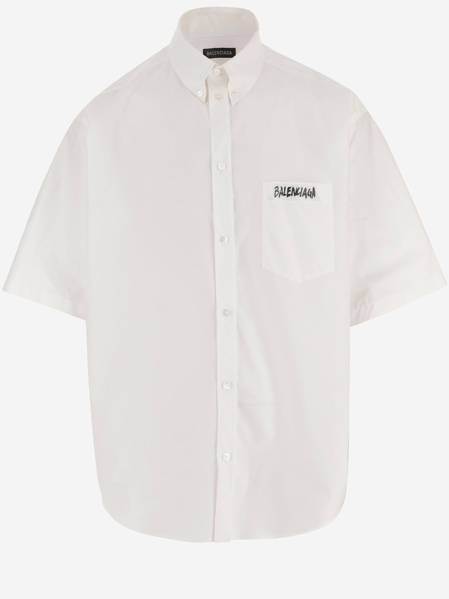 Balenciaga CAMICIA IN COTONE CON LOGO