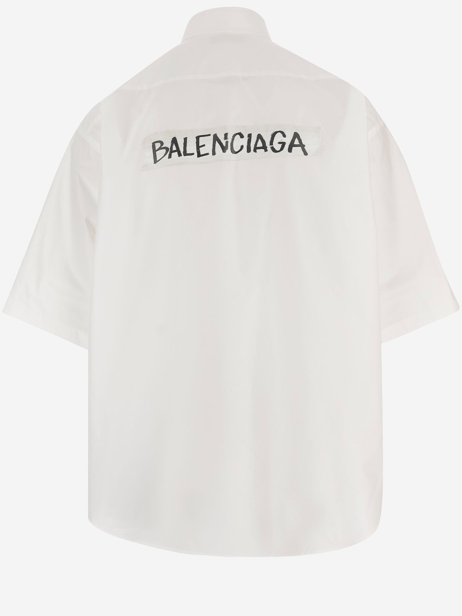 Balenciaga CAMICIA IN COTONE CON LOGO, view 2
