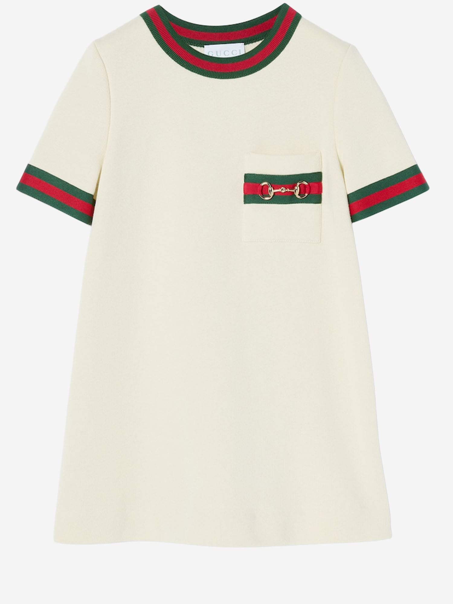 GUCCI KIDS ABITO IN JERSEY DI COTONE CON MORSETTO