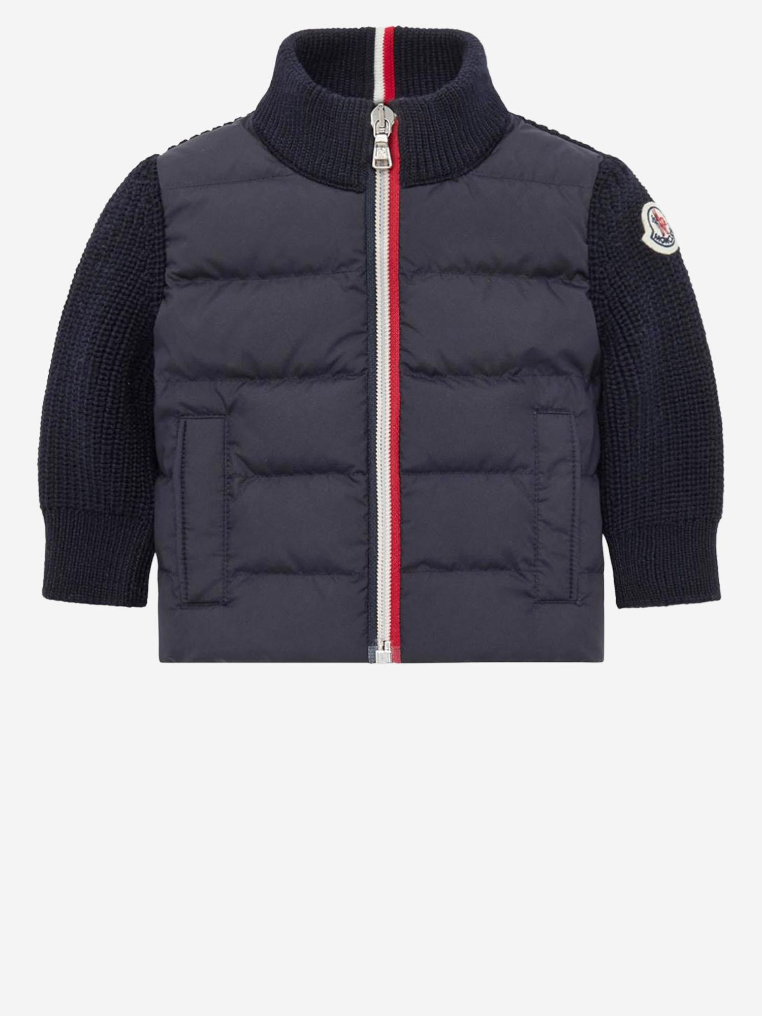 MONCLER ENFANTS CARDIGAN IMBOTTITO IN LANA