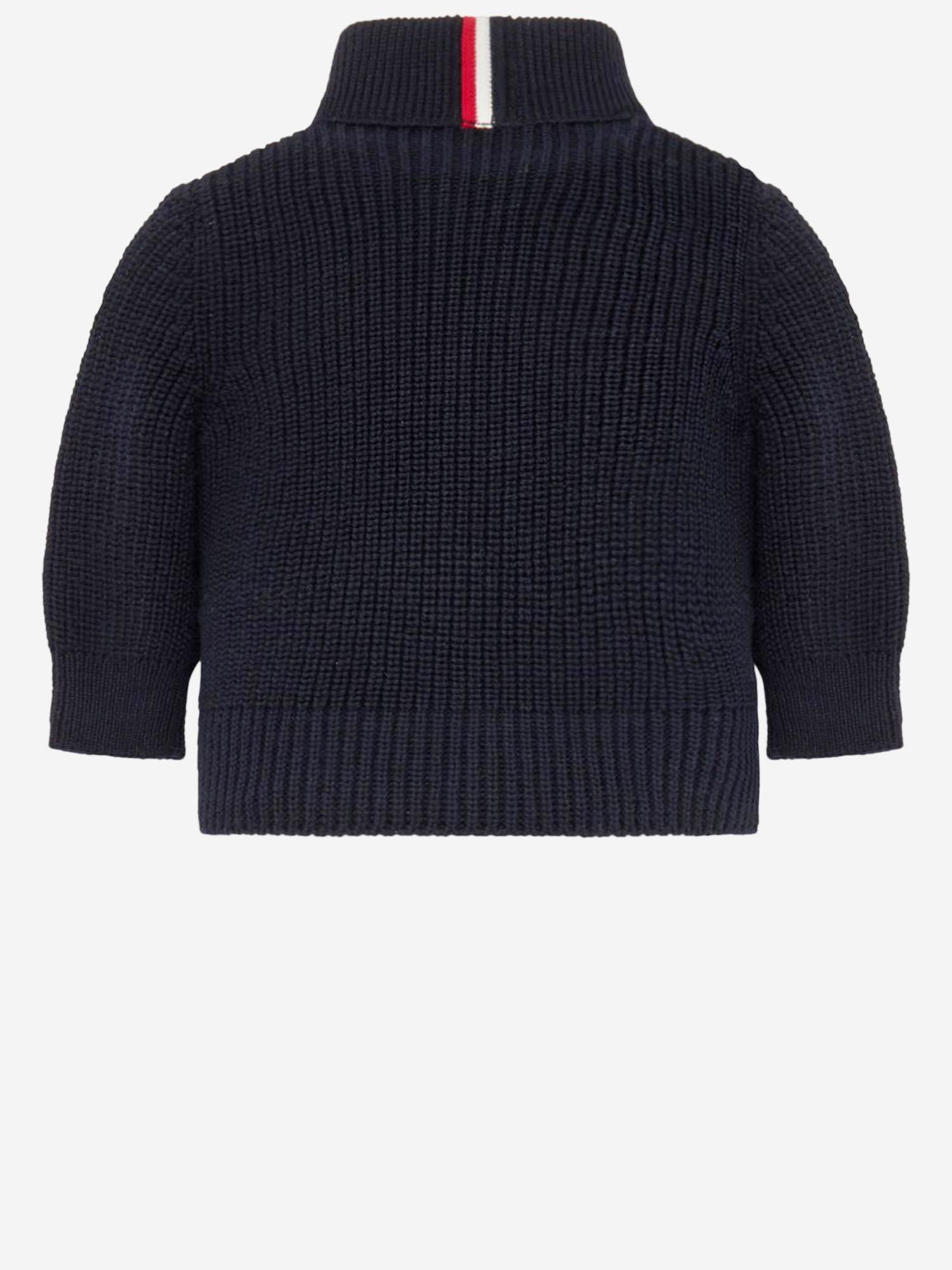 MONCLER ENFANTS CARDIGAN IMBOTTITO IN LANA, view 2