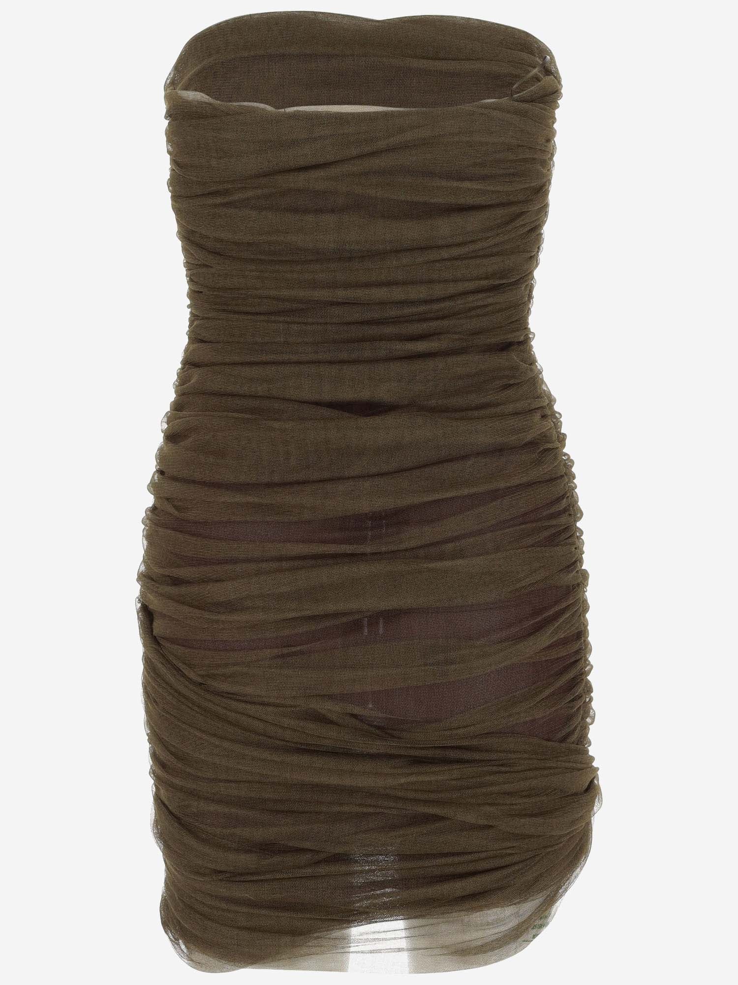 Saint Laurent ABITO BUSTIER ARRICCIATO IN TULLE, view 2