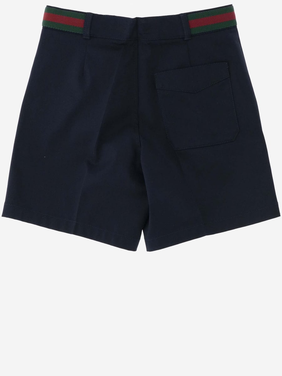 GUCCI KIDS PANTALONI CORTI IN COTONE STRETCH, view 2