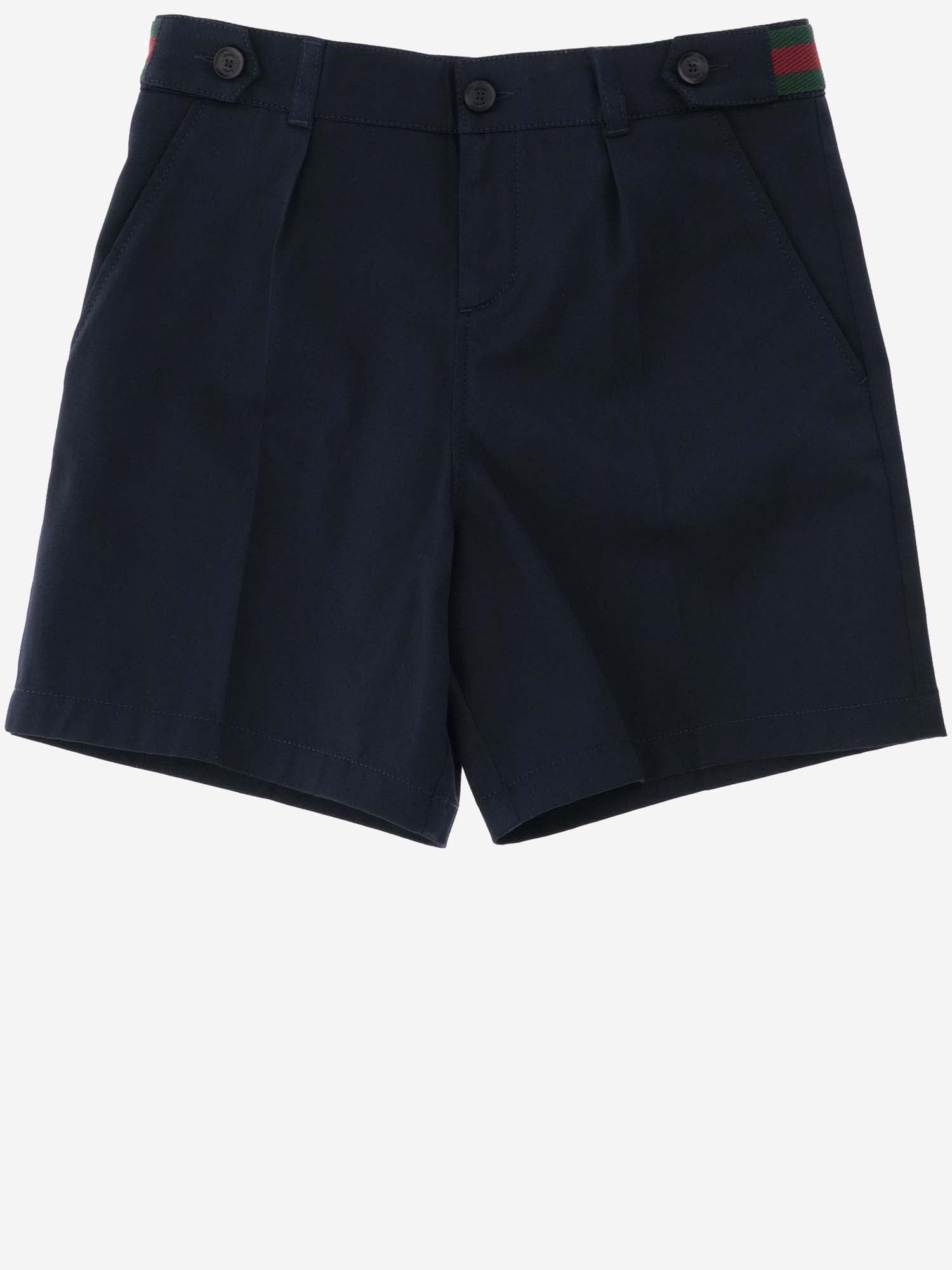 GUCCI KIDS PANTALONI CORTI IN COTONE STRETCH
