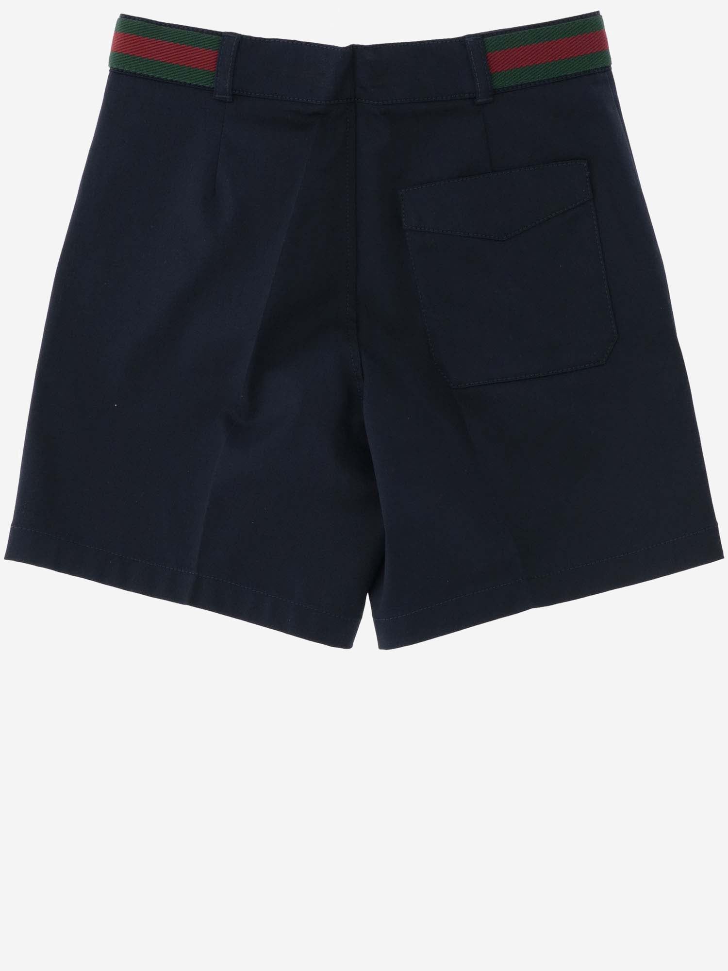 GUCCI KIDS PANTALONI CORTI IN COTONE STRETCH, view 2
