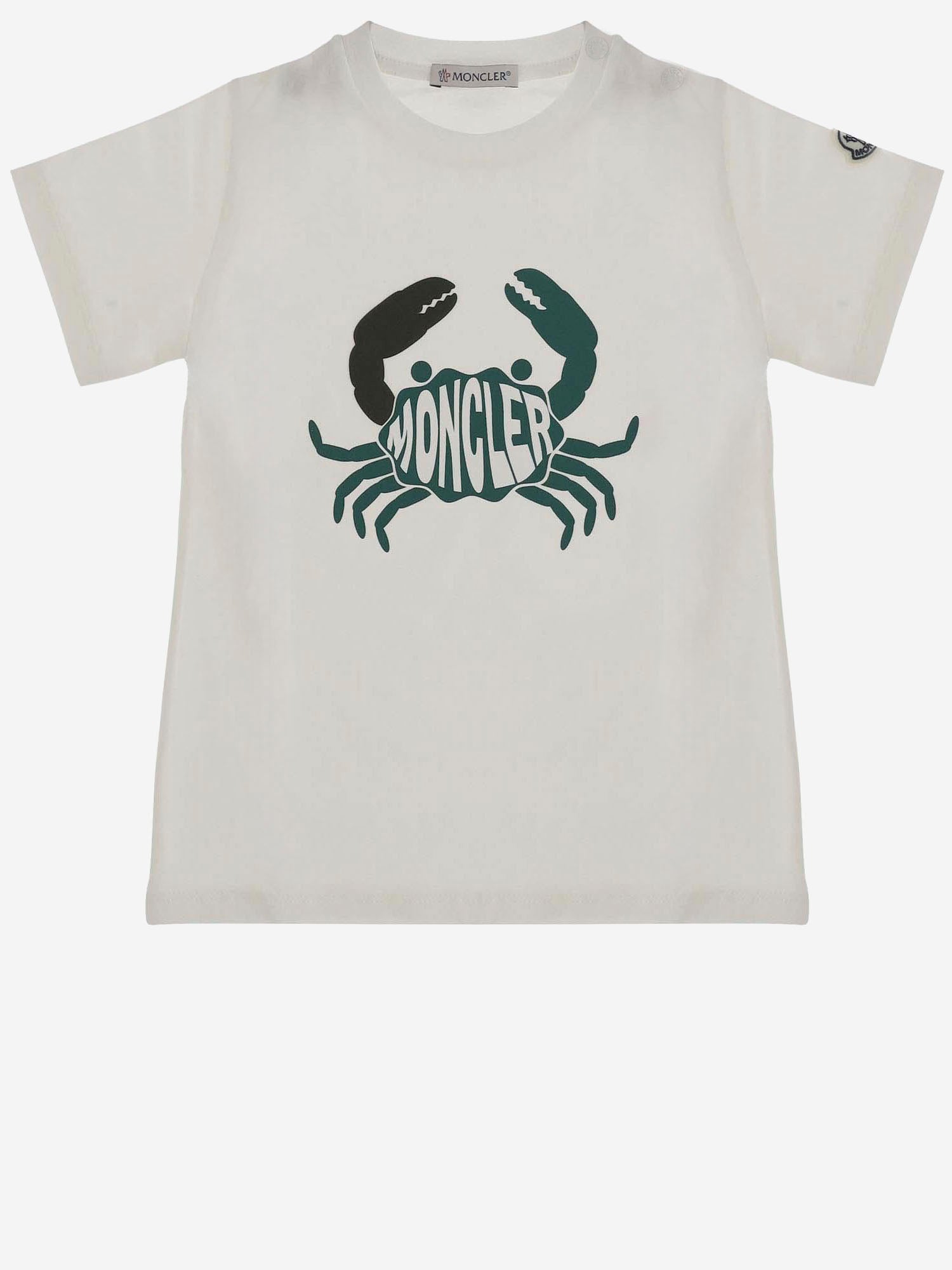 MONCLER ENFANTS T-SHIRT IN MISTO COTONE CON LOGO