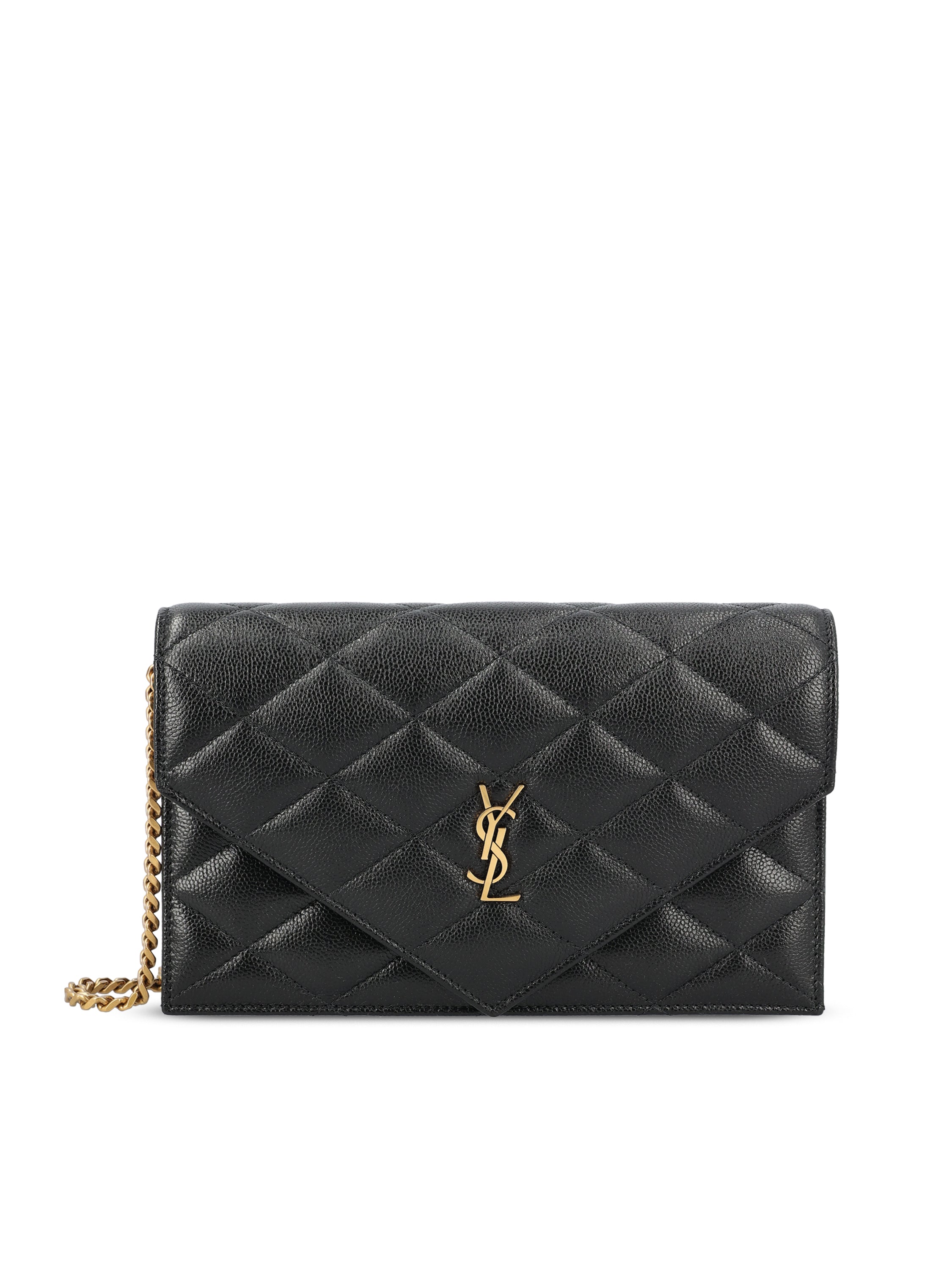 Saint Laurent Pouch con catena realizzata in pelle.