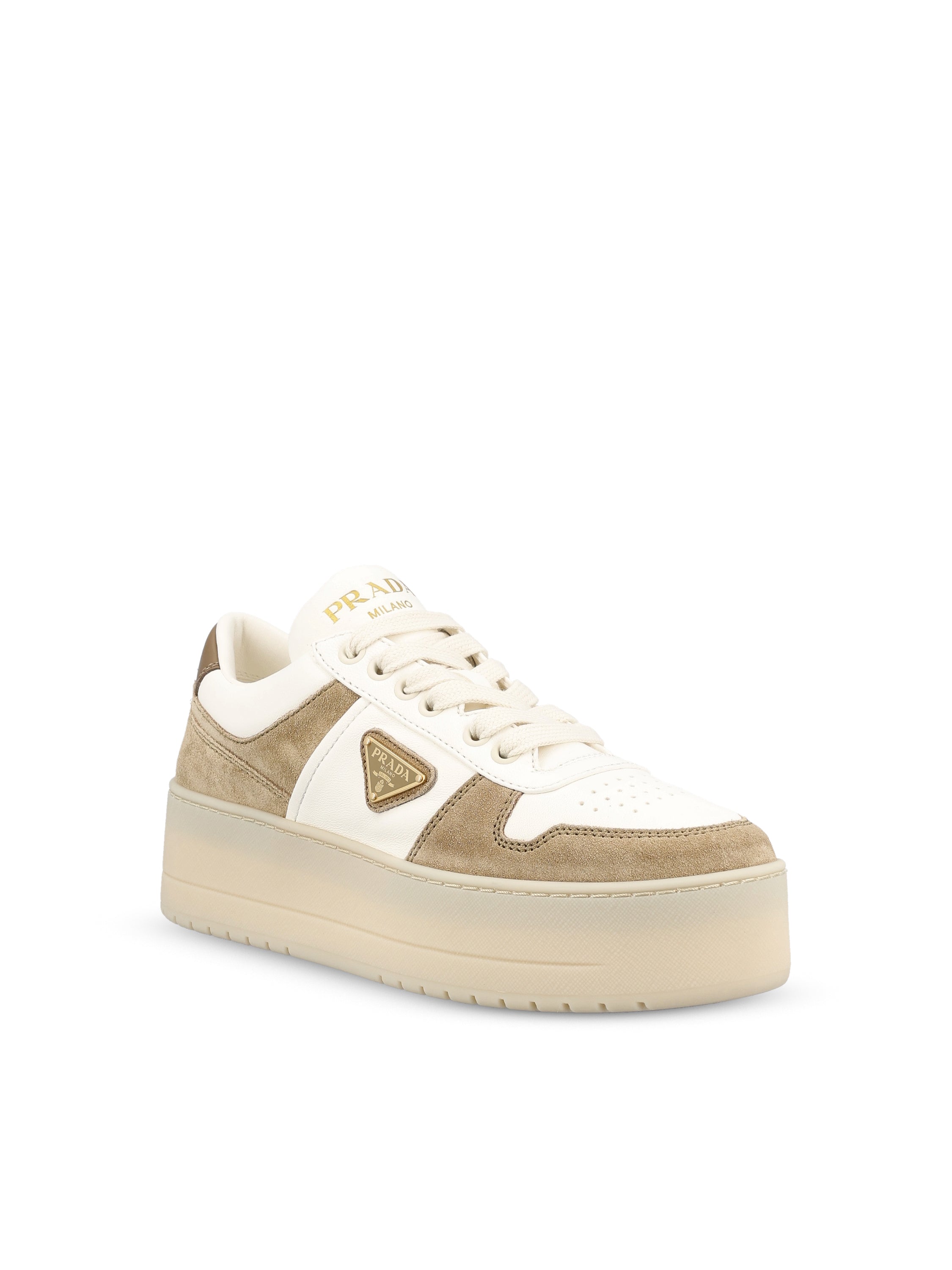 Prada Sneakers Downtown Bold in nappa e pelle scamosciata, view 2
