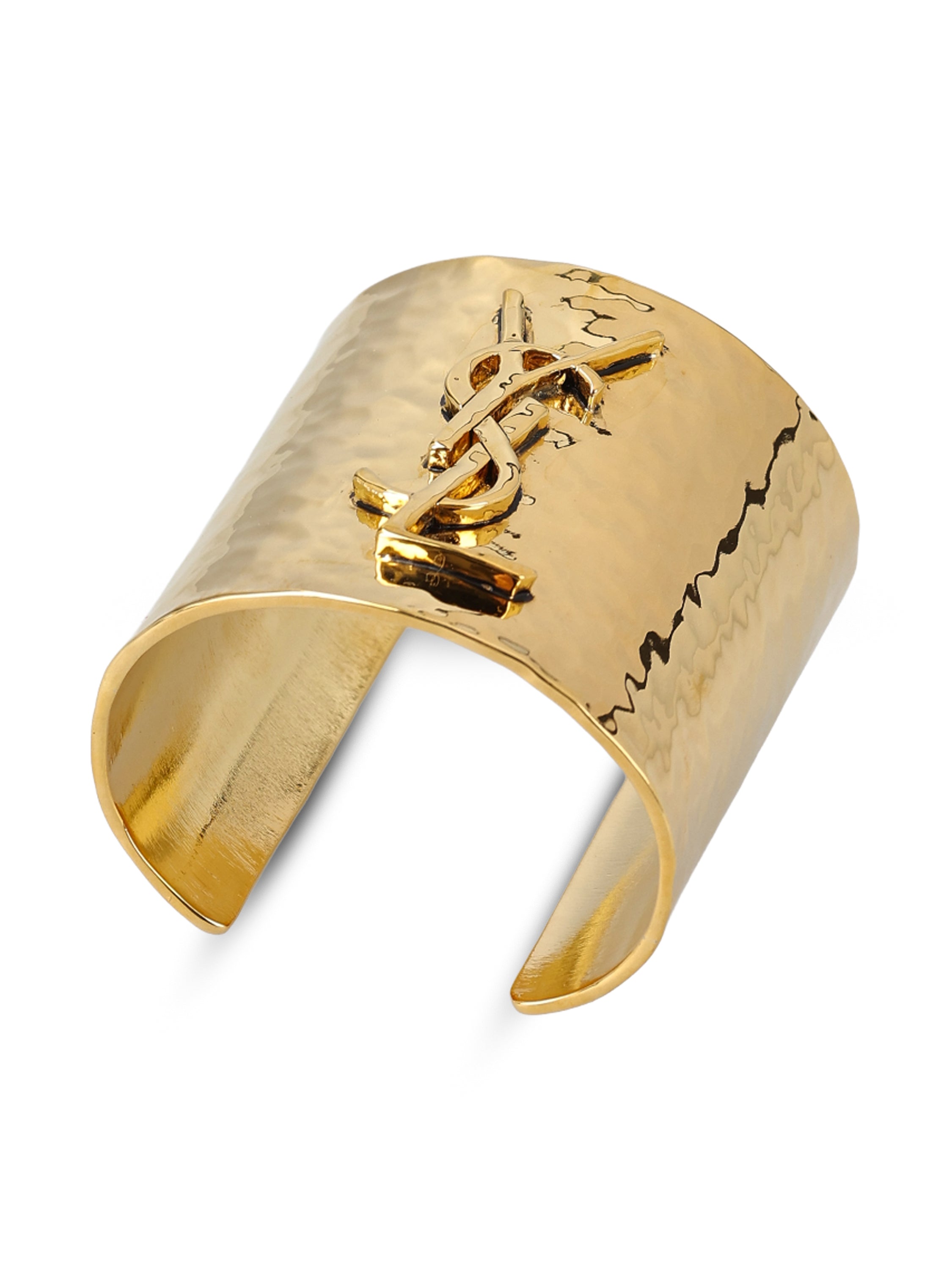 Saint Laurent Bracciale a polsino in ottone.