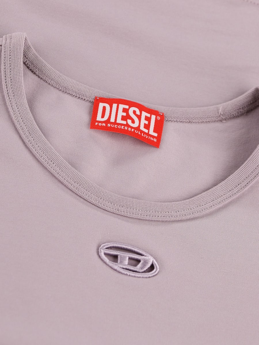 Diesel T-Shirt realizzata in cotone ed elastan., view 3