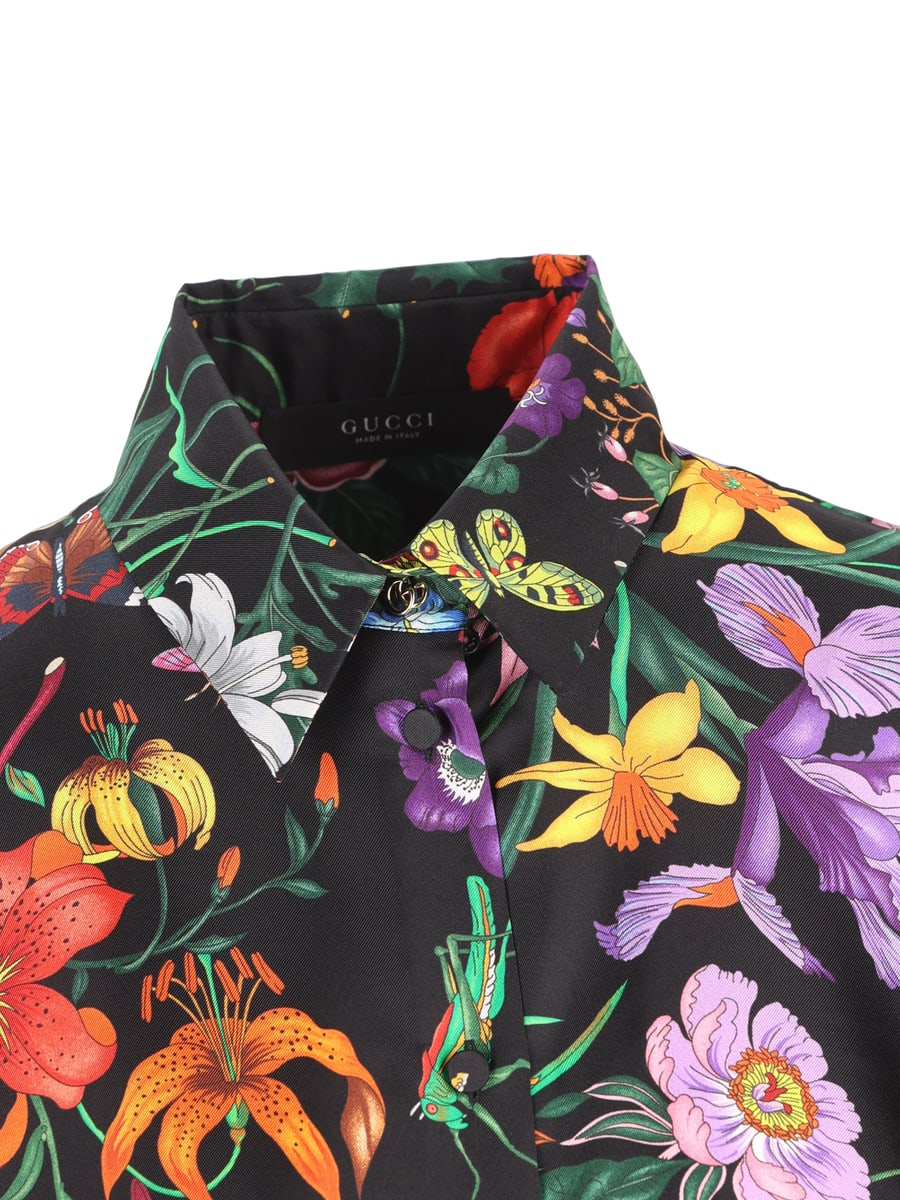 Gucci GUCCI Camicia In Twill Di Seta, view 4