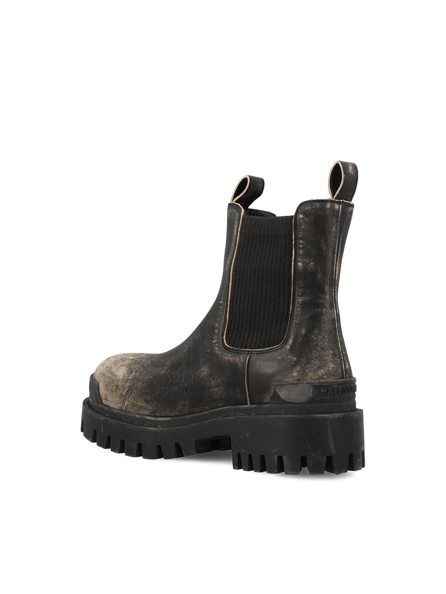Balenciaga BALENCIAGA Stivali Chelsea Strike In Pelle, view 3
