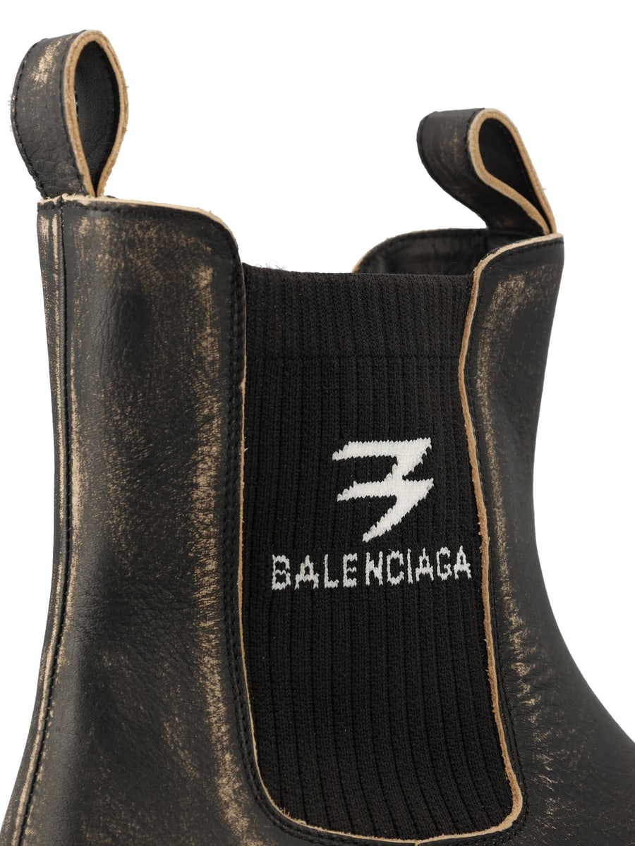 Balenciaga BALENCIAGA Stivali Chelsea Strike In Pelle, view 4