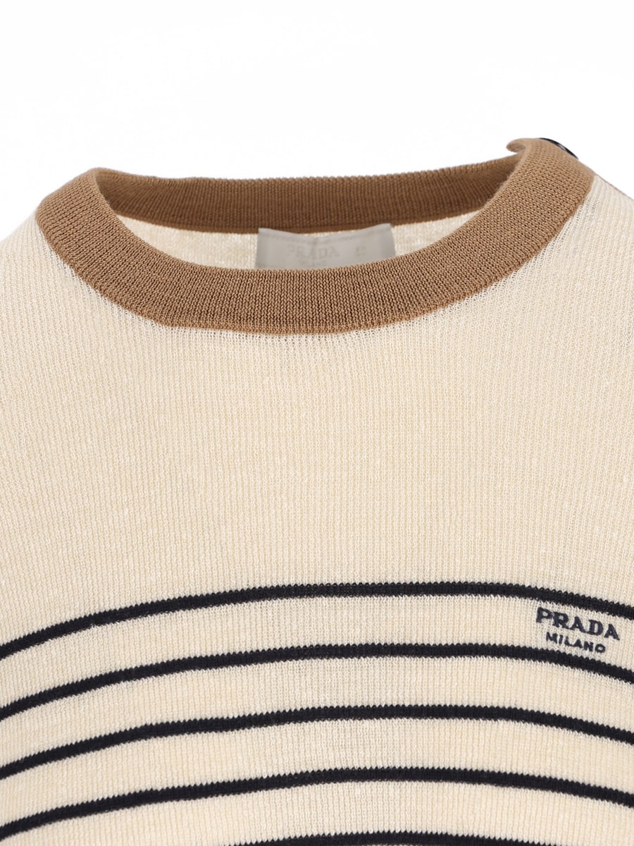 Prada PRADA Maglia In Lino E Cotone, view 3