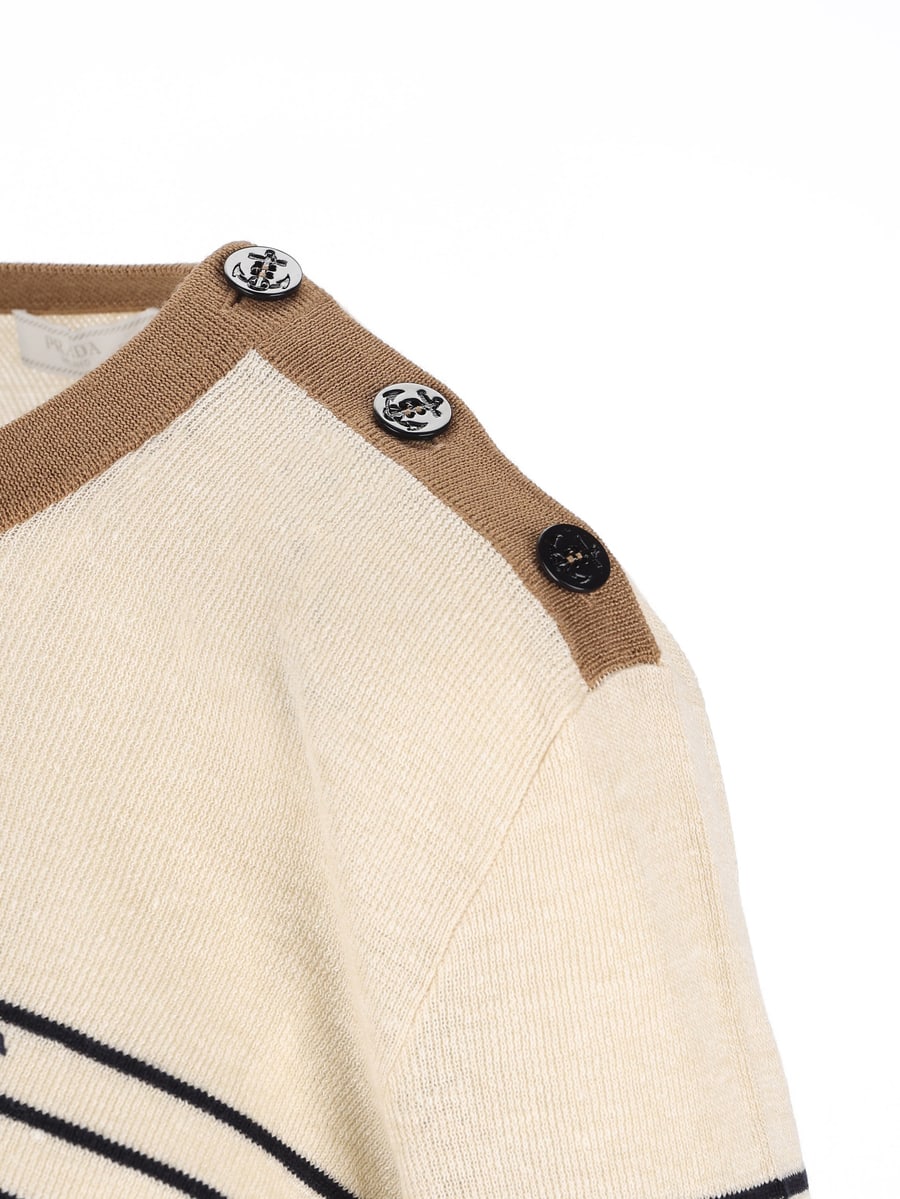 Prada PRADA Maglia In Lino E Cotone, view 4
