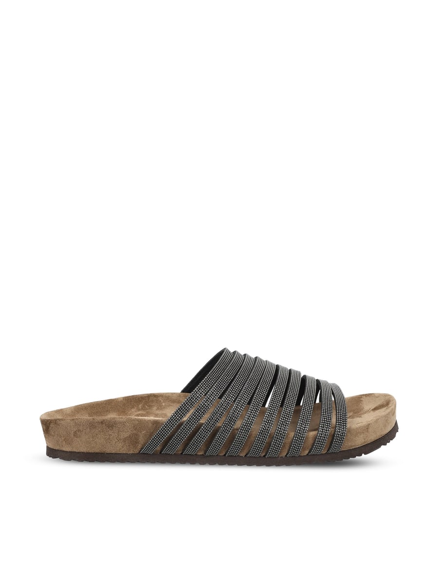 Brunello Cucinelli BRUNELLO CUCINELLI Slides In Camoscio