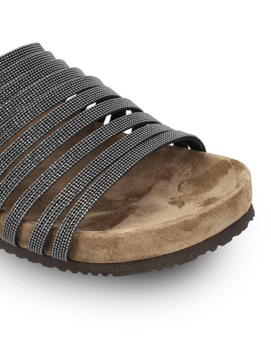 Brunello Cucinelli BRUNELLO CUCINELLI Slides In Camoscio, view 4