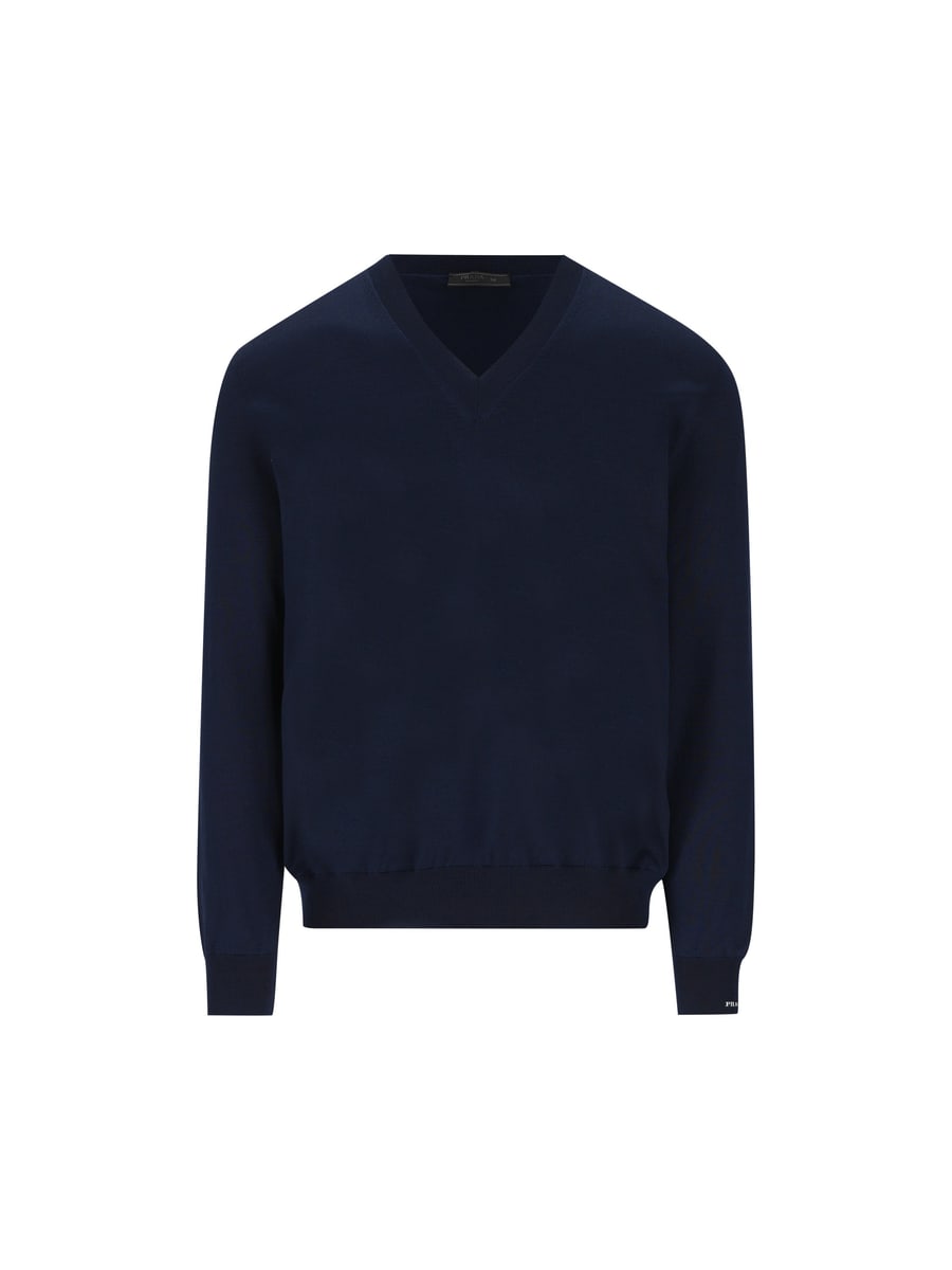 Prada PRADA Maglia Con Scollo A V In Cotone