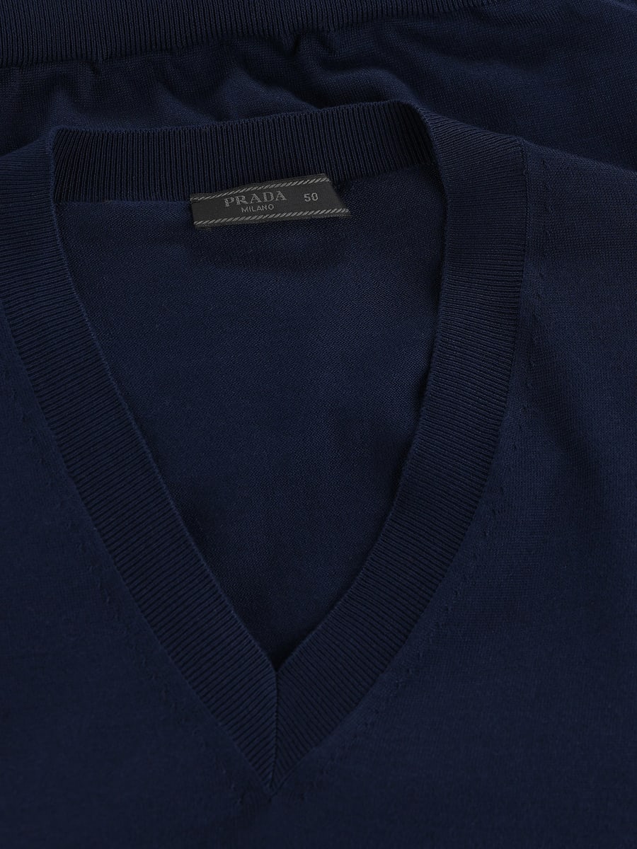 Prada PRADA Maglia Con Scollo A V In Cotone, view 3