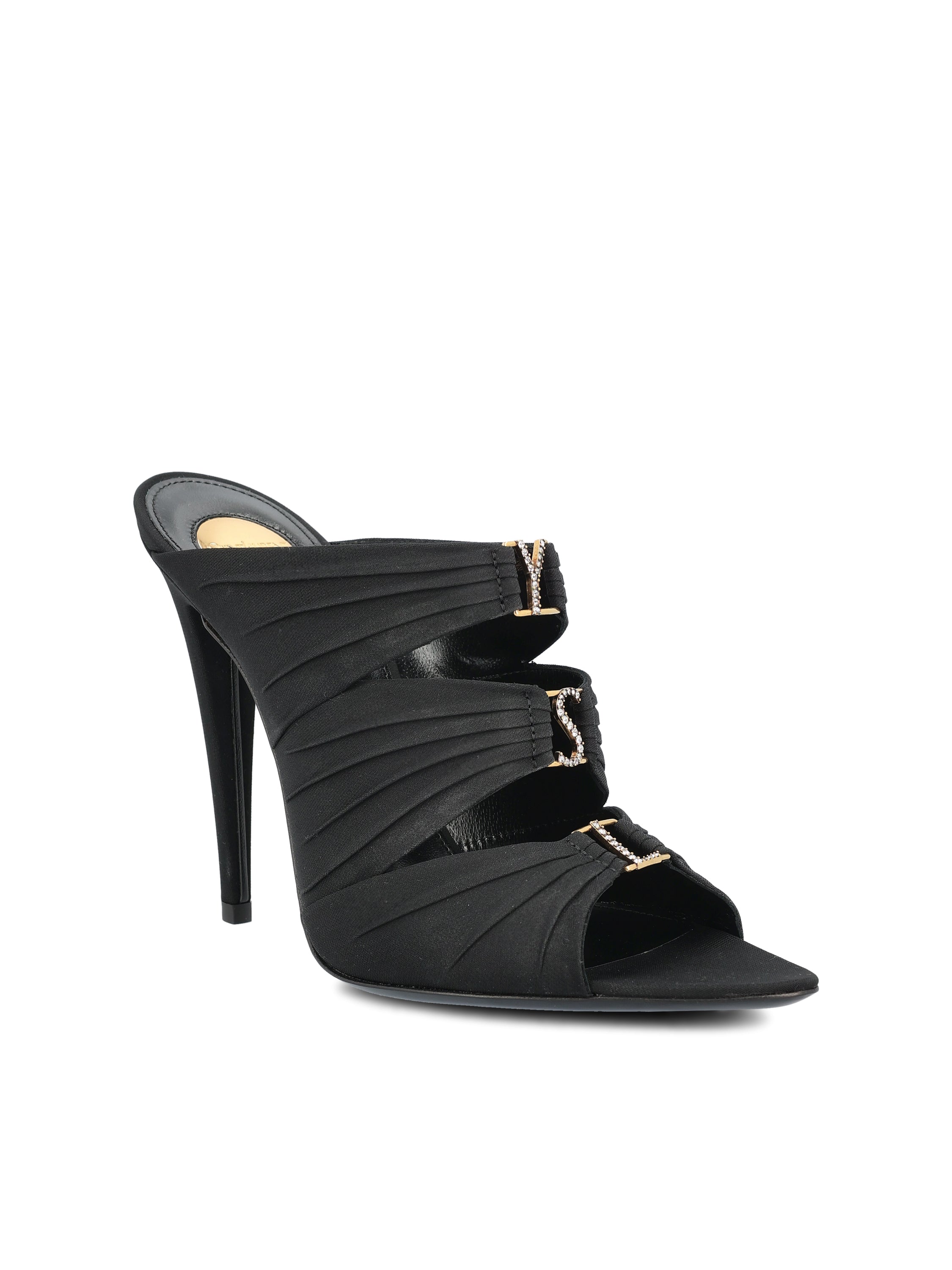 Saint Laurent SAINT LAURENT Mule Emilie In Crêpe Satin, view 2