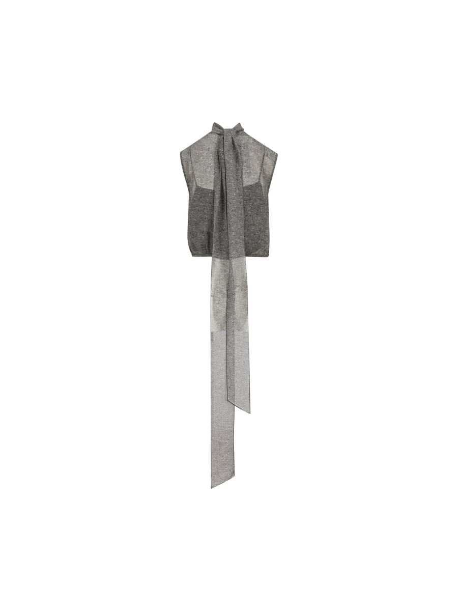 Gucci GUCCI Top In Georgette Di Seta, view 2