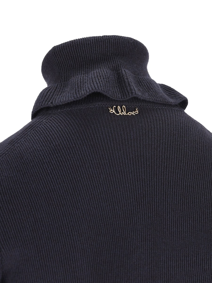 Chloé CHLOE' Pullover Dolcevita In Lana E Cotone, view 3