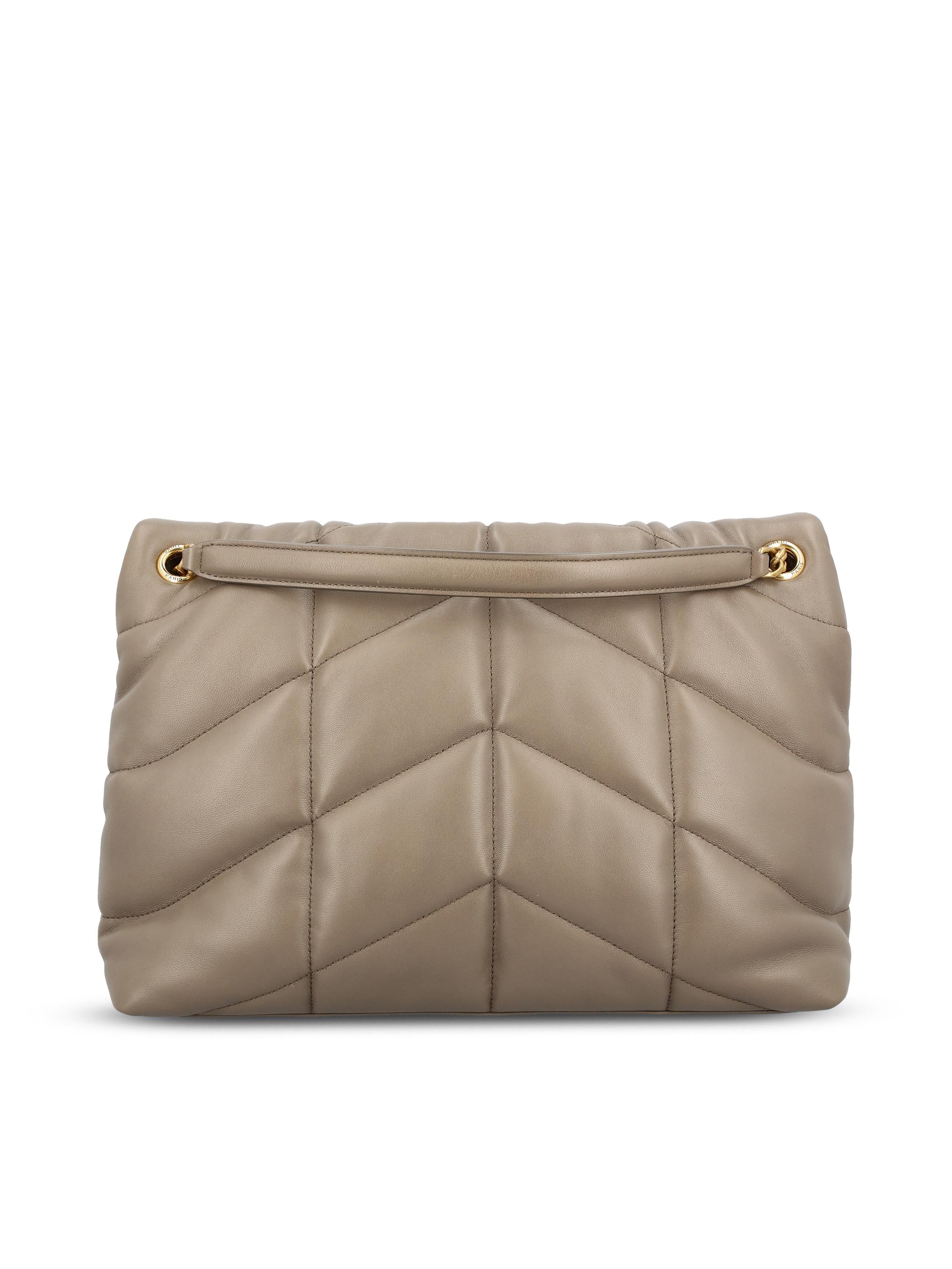 Saint Laurent SAINT LAURENT Borsa Puffer Media In Pelle, view 2