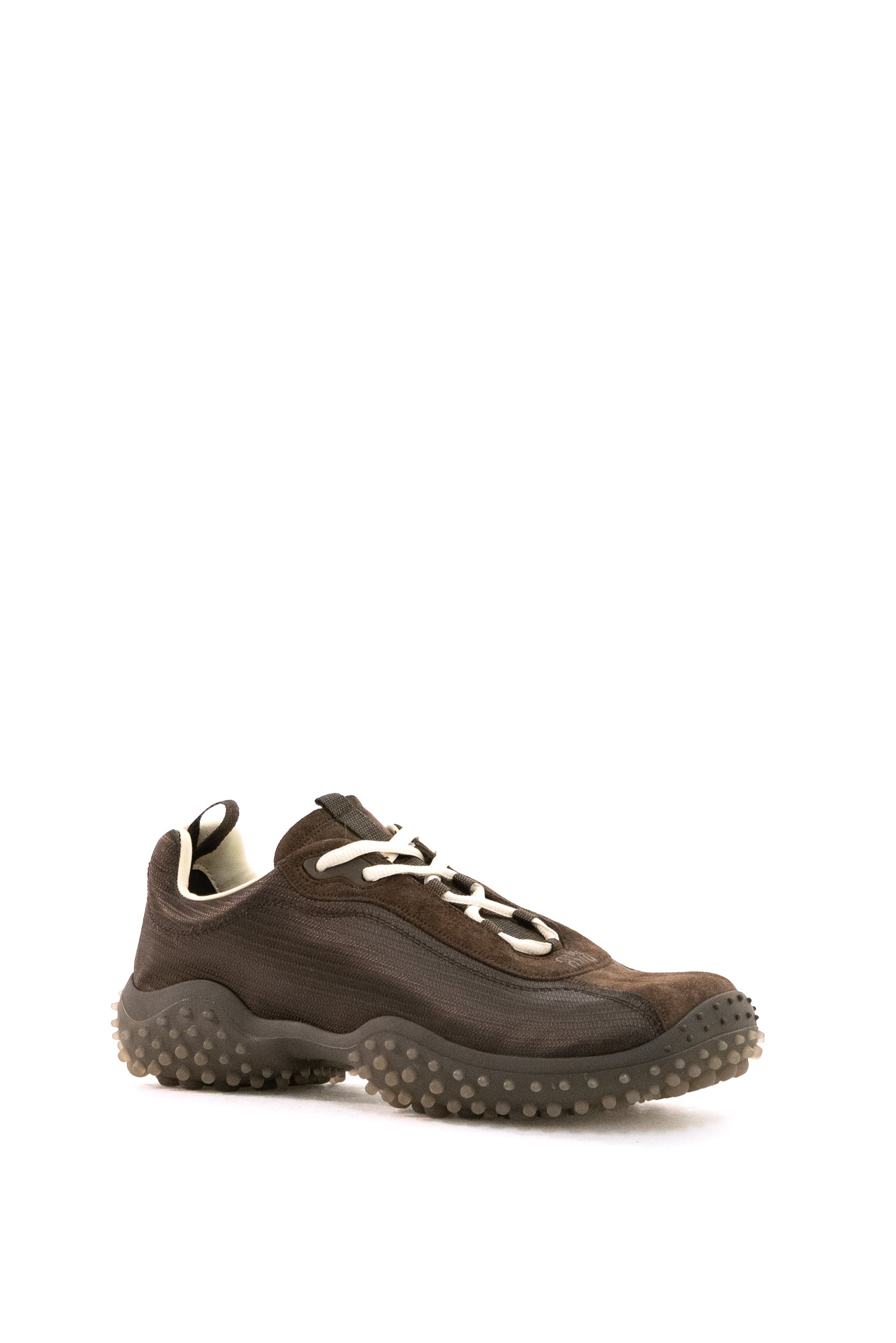 Miu Miu Sneakers in nylon tech e suede di colore marrone, view 2