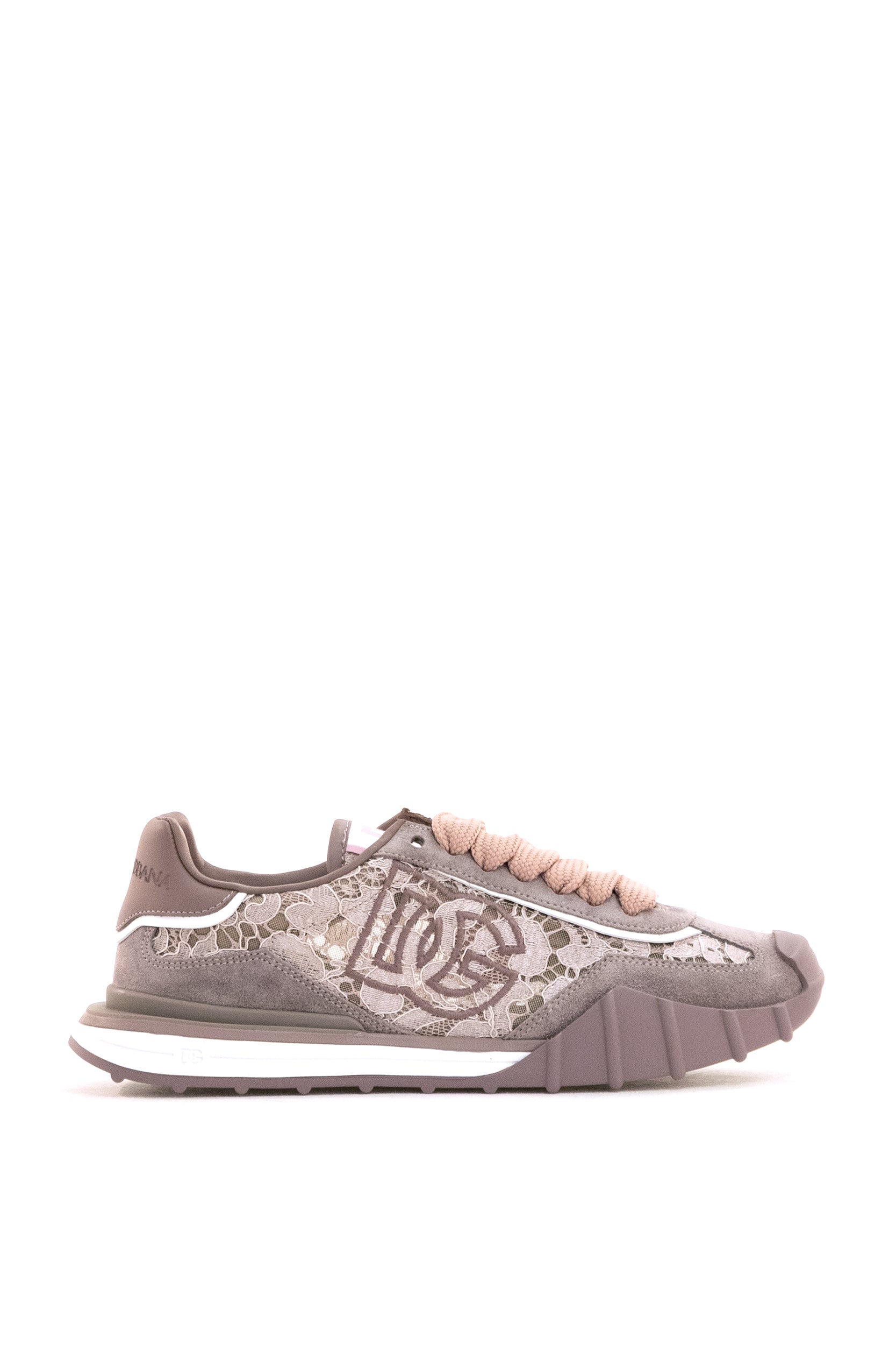 Dolce & Gabbana Sneakers DG Athletic in pizzo di colore lilla