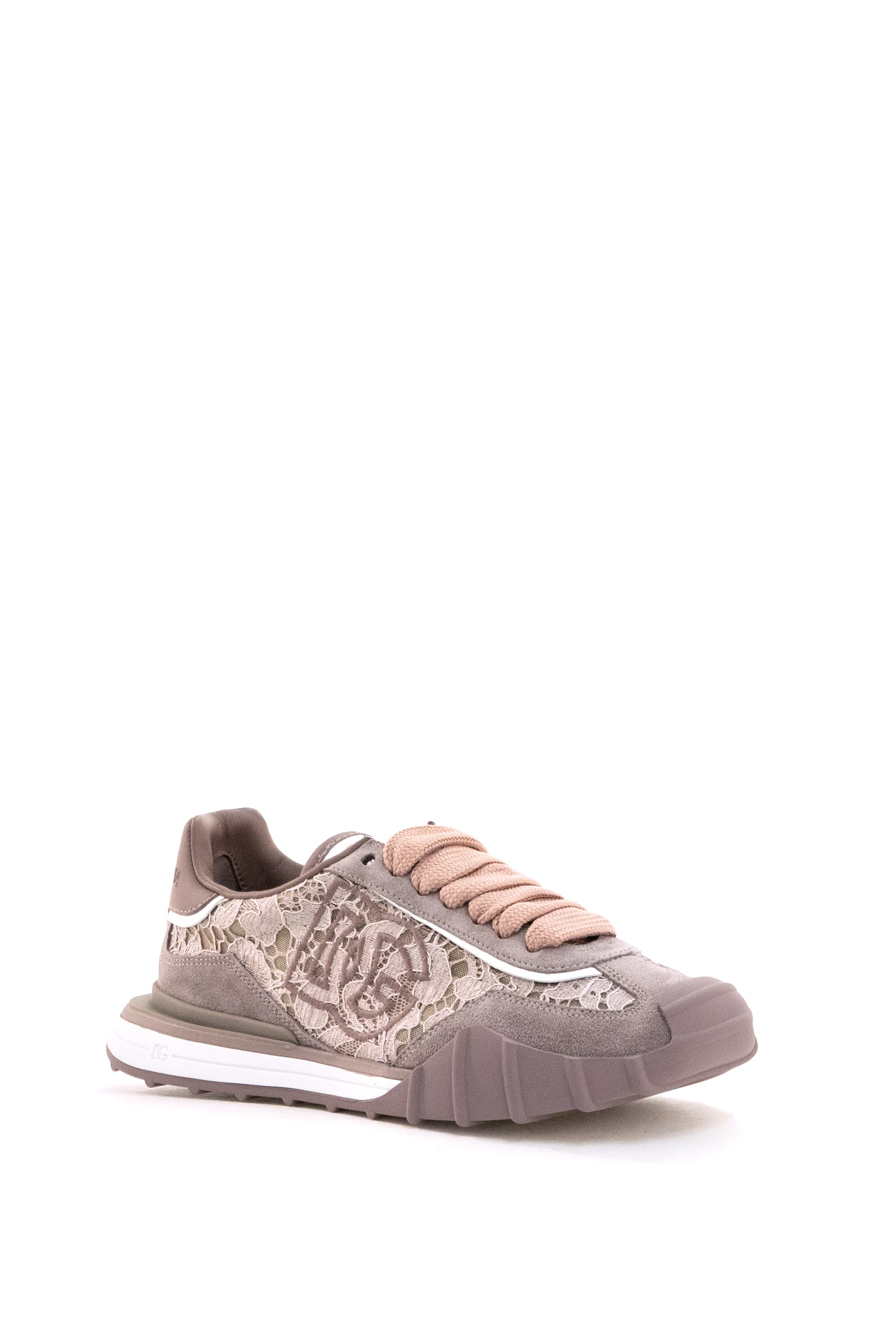 Dolce & Gabbana Sneakers DG Athletic in pizzo di colore lilla, view 2