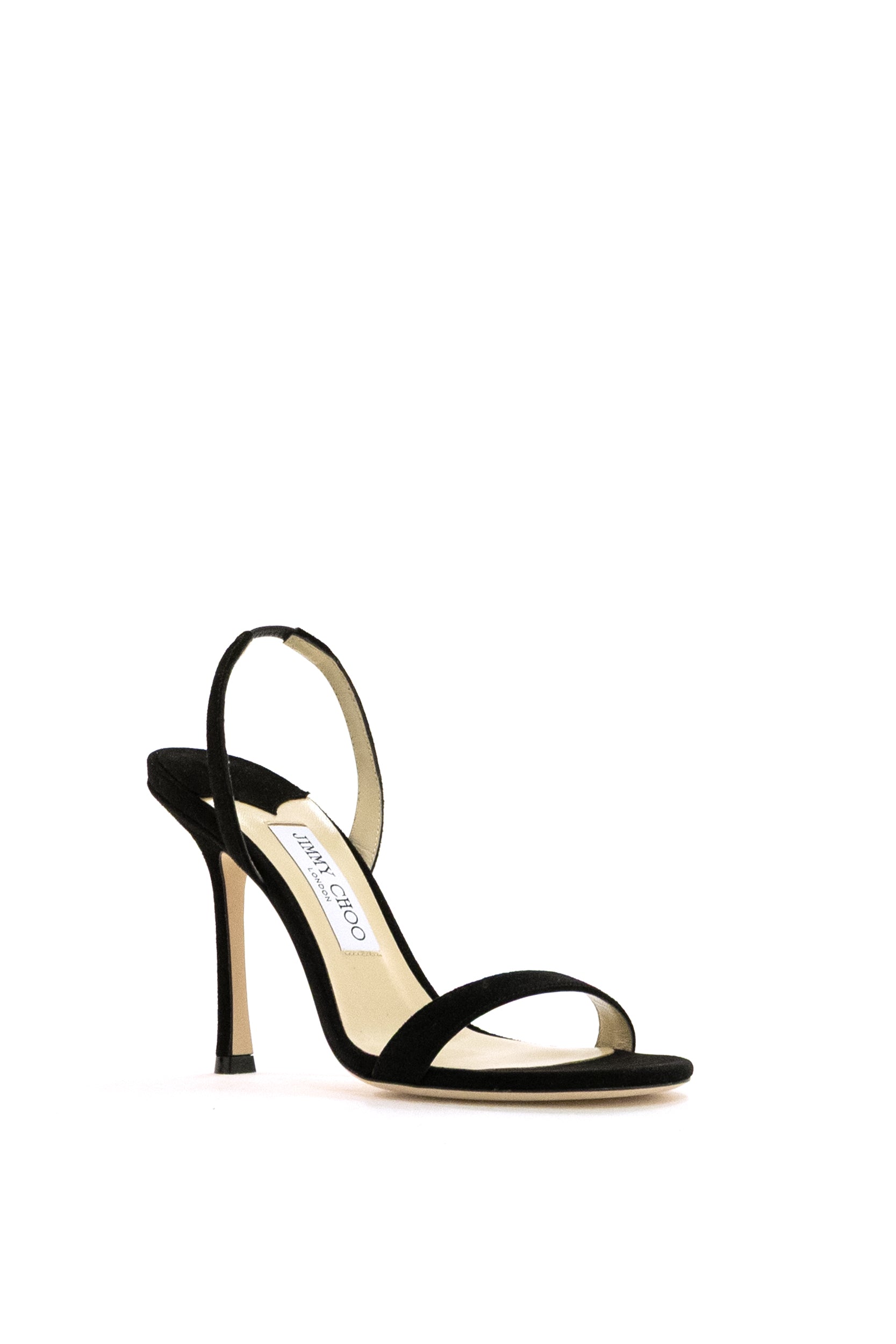 Jimmy Choo Sandali Jenn in suede di colore nero, view 2