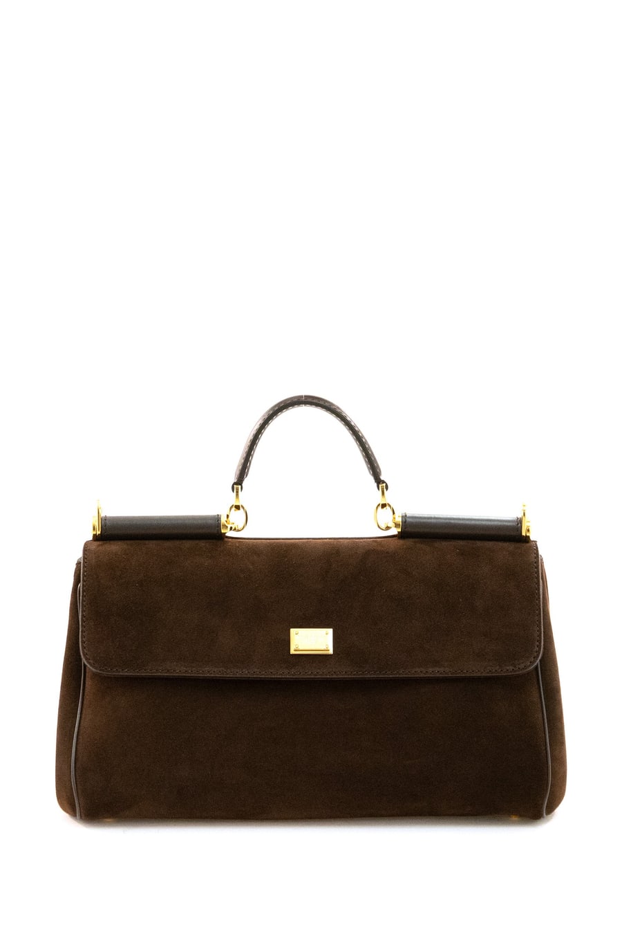 Dolce & Gabbana Borsa My Sicily a mano in suede color marrone