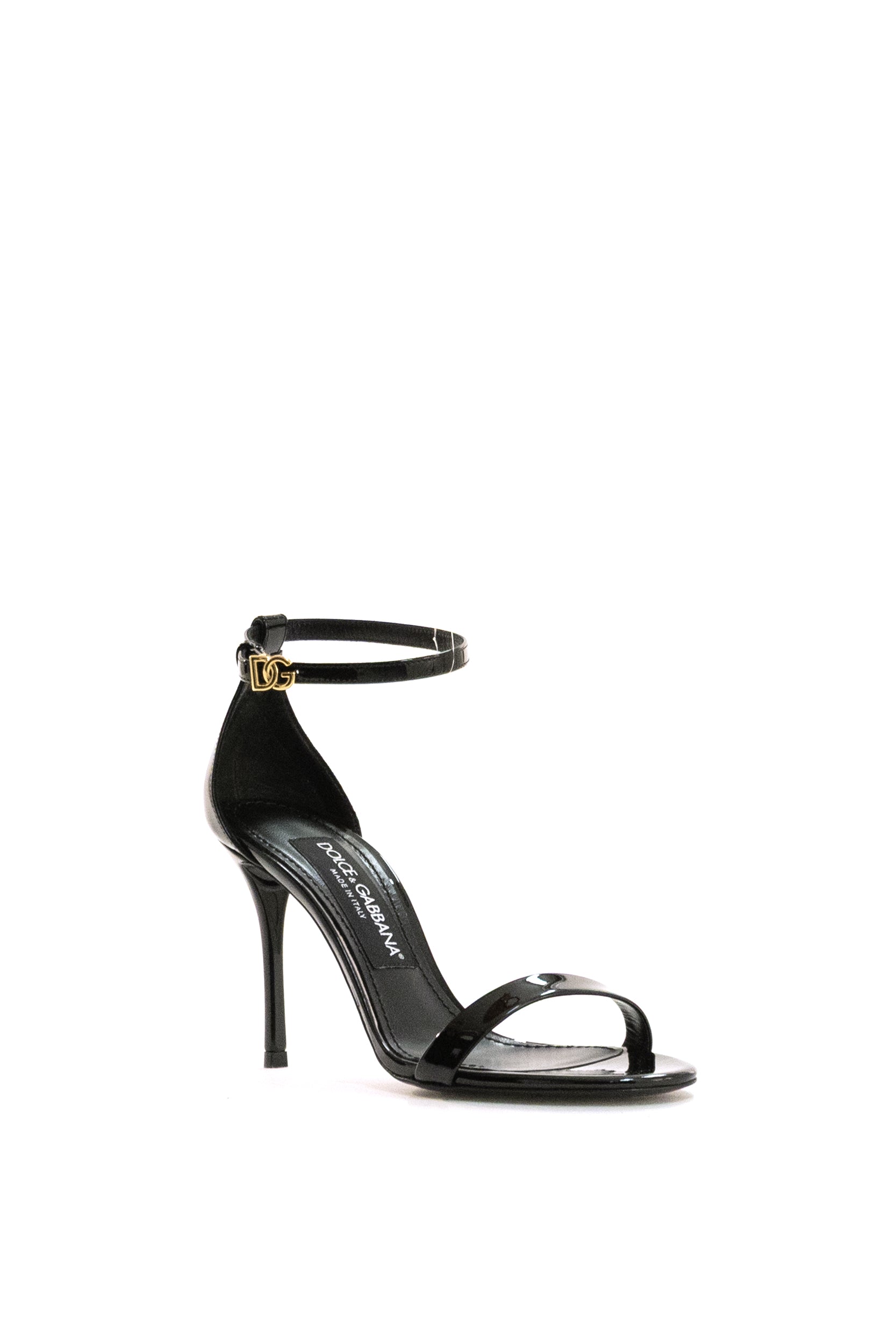 Dolce & Gabbana Sandali Keira in vernice di colore nero, view 2