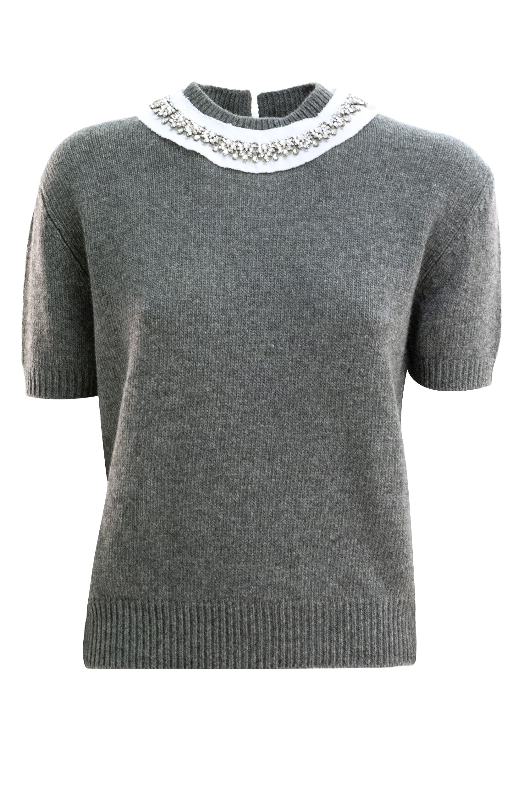 Prada Pullover in lana e cashmere di colore grigio