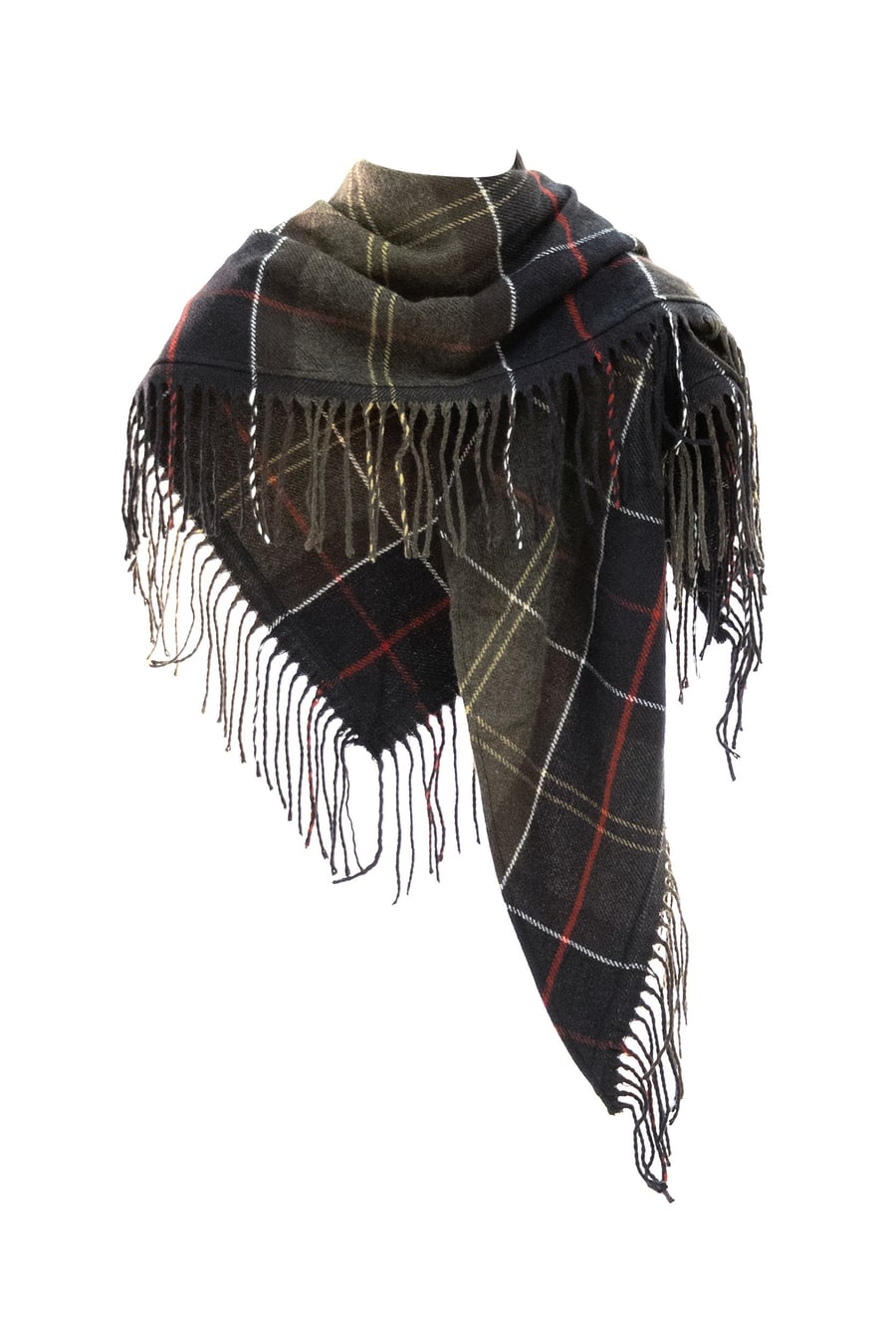 BARBOUR Sciarpa in tartan color verde, view 2