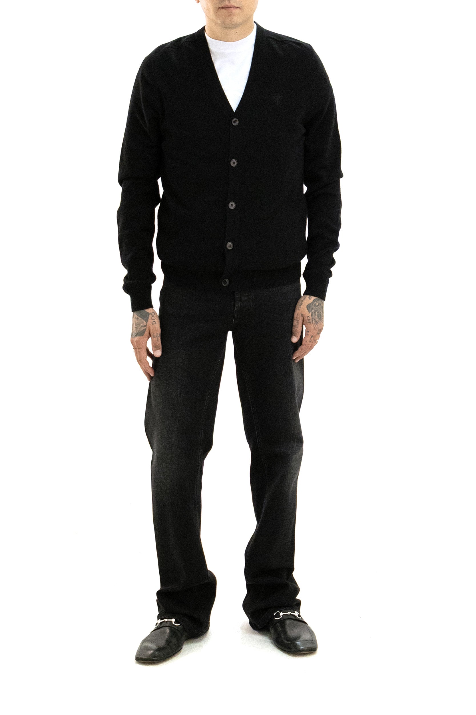 Gucci Cardigan in cashmere di colore nero, view 2
