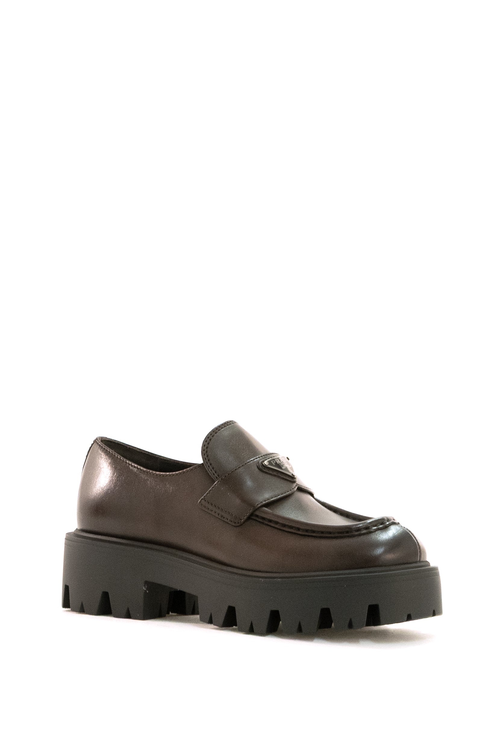 Prada Mocassini in pelle vintage di colore marrone, view 2